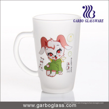 Tasse / tasse de verre givré en carton, tasse / tasse en verre imprimé, impression en verre Mug (GB094212-DR-109)